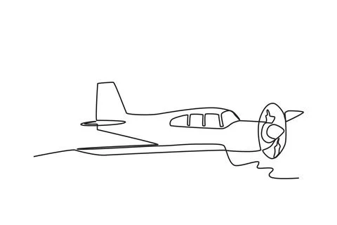 A plane with a propeller in front of it Stock Illustration