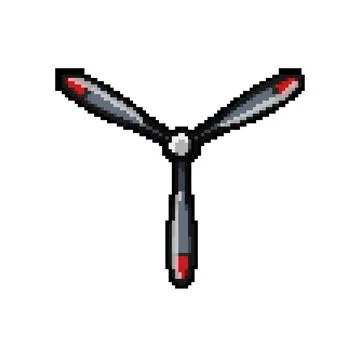 Plane propeller pixel art vector illustration Stock Illustration