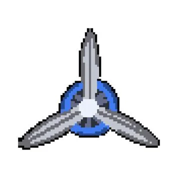 Plane propeller pixel art vector illustration Stock Illustration