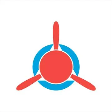 Plane propeller. Simple aviation logo. Vector illustration. Stock Illustration