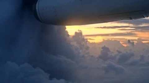 Plane propeller slow mo past sunrise dramatic cloud 01 스톡 동영상 49944000