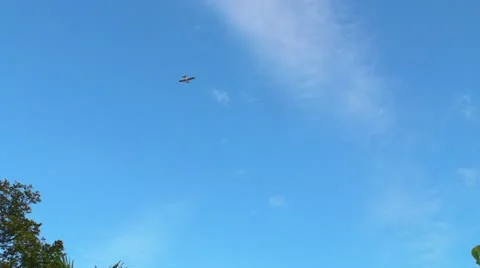 Plane pulling ad banner 2 Stock Footage 11006052