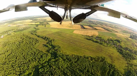 Plane pulls out of the chassis Stock Footage 34446503