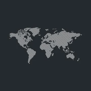 In-plane raster world map. vector illustration Stock Illustration