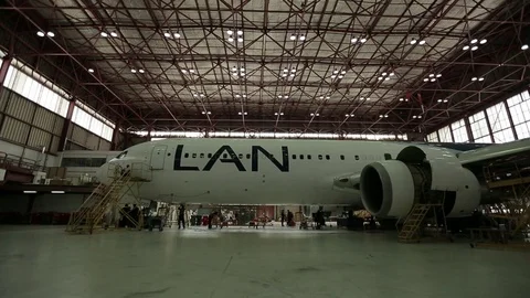 Plane receiving maintenance Stock Footage 77051533