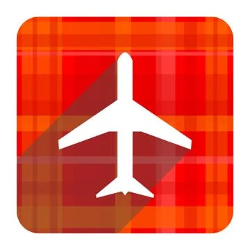 Plane red flat icon isolated. Ilustración de archivo