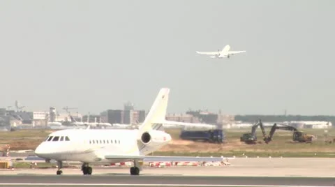 Plane roll and fly Stock Footage 11437292