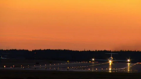 Plane on runway Stock Footage 357998
