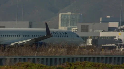 Plane on the Runway Stock Footage 35491852
