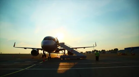 Plane on the runway Stock Footage 53867039