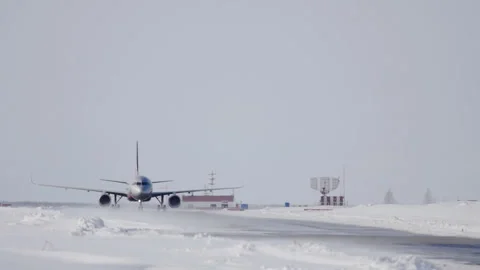 The plane on the runway Stock Footage 101017212