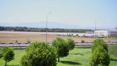 The plane on the runway Stock Footage 114833938