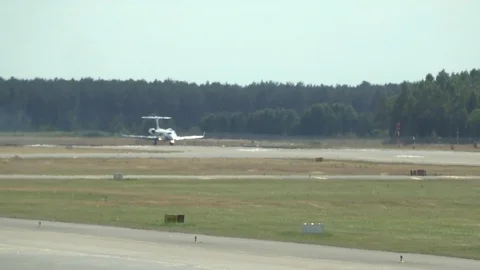 The plane is on the runway. Stock Footage 116258220