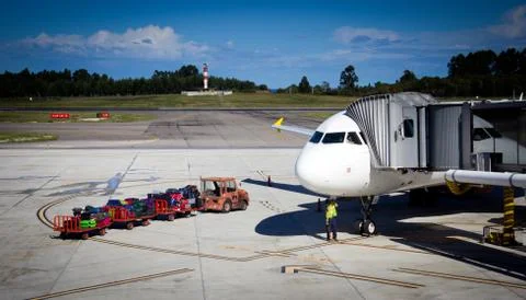 Plane on runway Stock Photos