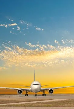 Plane on runway Stock Photos