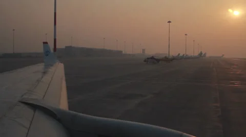 Plane on the runway . ready to fly Stock Footage 32221025