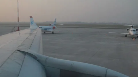 Plane on the runway . ready to fly Stock Footage 32221026