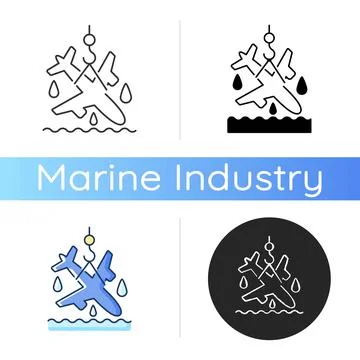 Plane salvage icon Stock Illustration