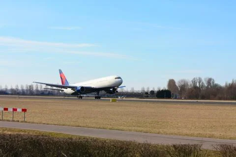Plane seconds before take off Stock Photos