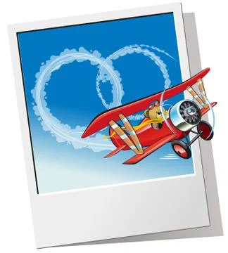 Plane sending wedding message Stock Illustration