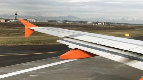 Plane Set Up on the Track for Take Of Stock Footage 112184125