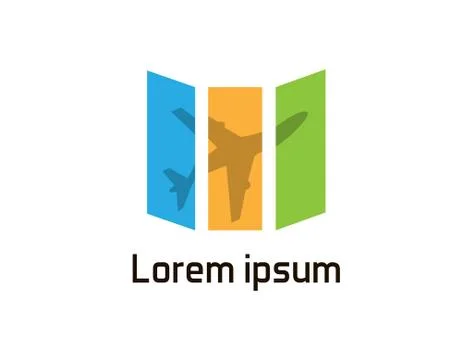 Plane shadow logo Stock Illustration