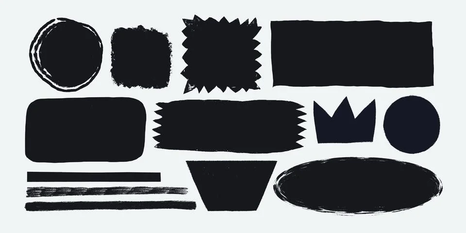 Plane shape with rough torn edges. Grunge style various figures with ripped 스톡 일러스트