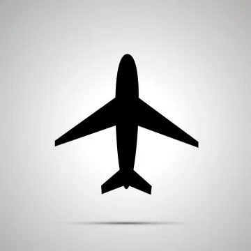 Plane simple black icon Stock Illustration