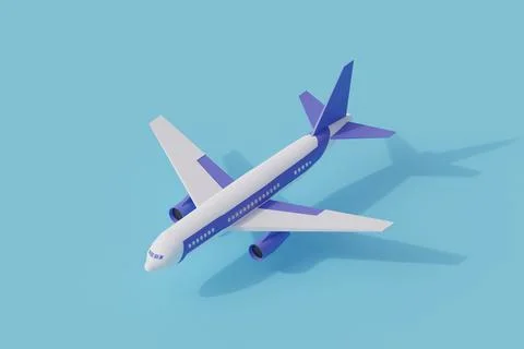 Plane single isolated object. 3d render illustration イラスト素材