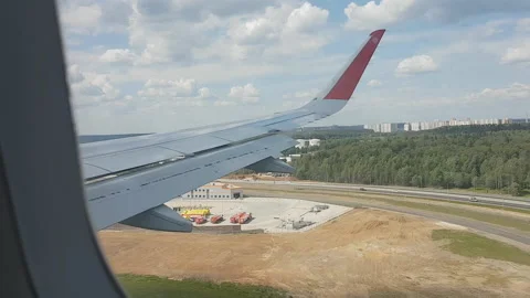 The plane sit airport, inside view of the aircraft 스톡 동영상 91172727