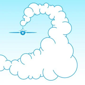 Plane in the sky in the clouds イラスト素材