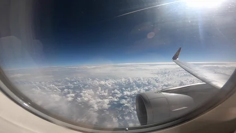On the plane, in the sky Stock Footage 125065653