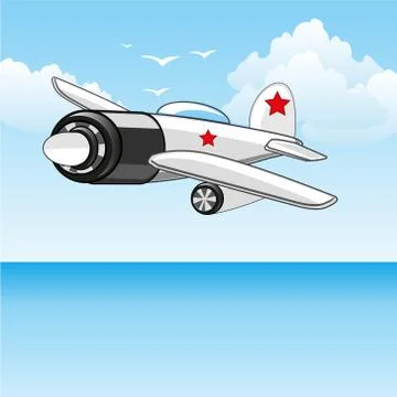 Plane in sky Illustrazione stock