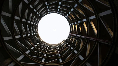 Plane In The Sky Passing By From Below Stock Footage 105609998