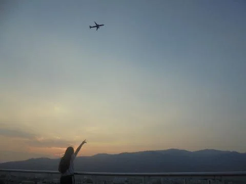 Plane in the sky Stock Photos