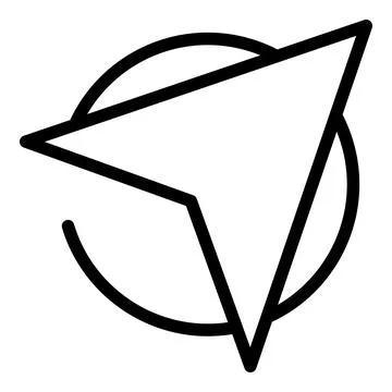 Plane sms interface icon, outline style Stock Illustration