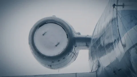 The plane is in the snow Video stock 108370072