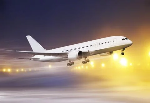 Plane in snowstorm Stock Photos