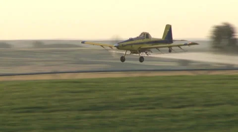 Plane Spraying Stock Footage 36571886