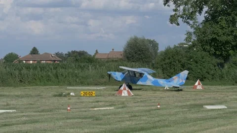 Plane starts takeoff Stock Footage 133226158