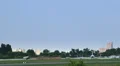 Plane steering through the old aerodrome zone HD Footage