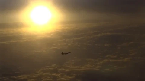 The plane in the sun Stock Footage 85603573