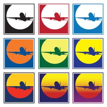 Plane in the sun Stock Illustration