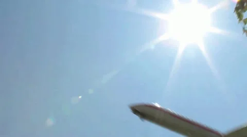 Plane to sun pan Stock Footage 11188735
