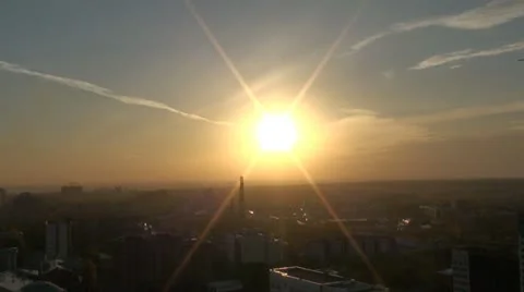 The Plane On A Sunset Stock Footage 8991145