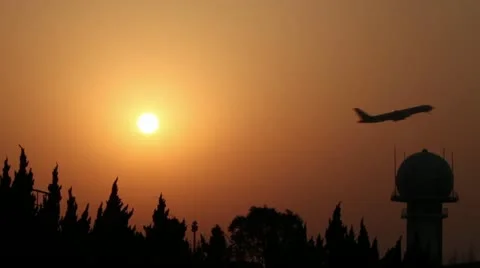 Plane sunset Stock Footage 20483870