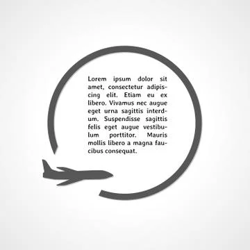 Plane symbol and circle Stock Illustration
