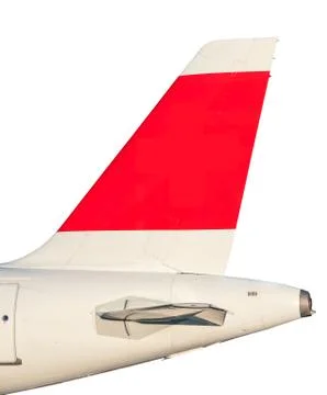 Plane tail fin isolated on white background Stock Photos