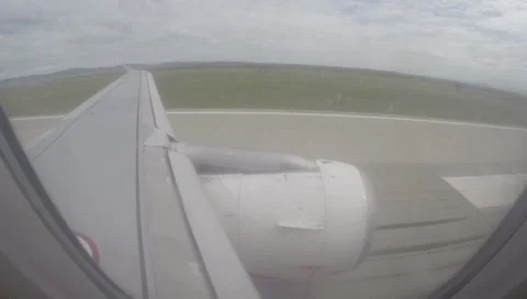 Plane take-off over the lake view from illuminator Stock Footage 52819444