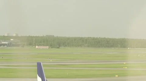 Plane take off shot from concourse Stock Footage 52819017